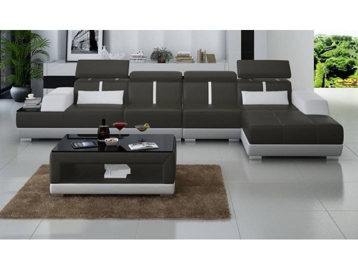 Xlmoebel Ecksofa Maßgeschneidertes Ledersofa mit USB-Anschluss für maximalen Komfort, Ecksofa, Hergestellt in Europa