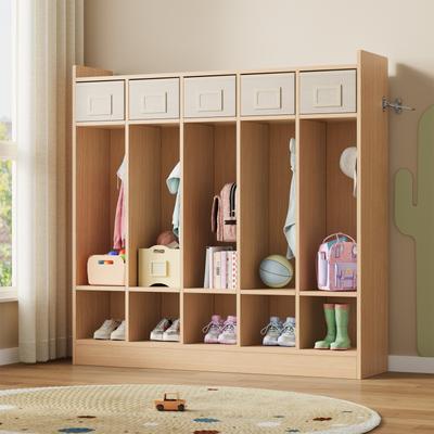 Garvee Wooden Square Grid Pattern Storage Cabinet, Regular Style Home Office Storage Solution