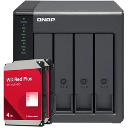 QNAP TR-004 8TB WD Red Plus NAS-Bundle NAS Erweiterungsgehäuse inkl. 2x 4TB WD Red Plus 3.5 Zoll SATA Festplatte