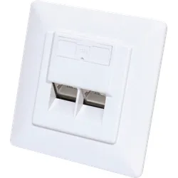 INT 771900 - 2-Port Cat.6 Unterputz Netzwerkdose, geschirmt