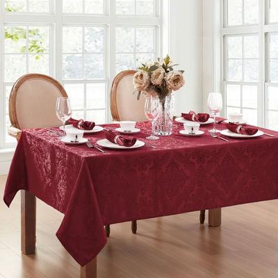 Threadmade Home Llc Ensley Rectangle Tablecloth, 52 x 70, Burgundy