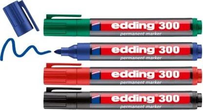 edding 300 Permanentmarker farbsortiert 1,5 - 3,0 mm, 4 St.