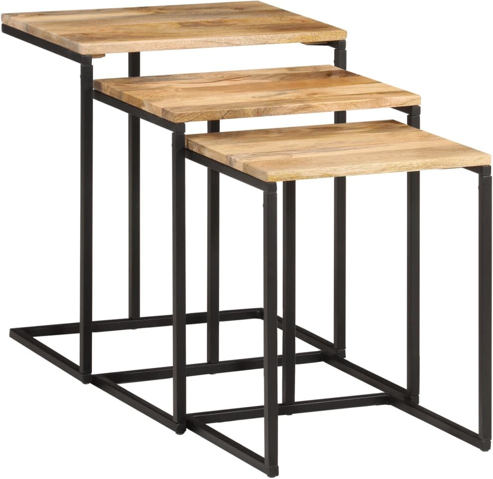 vidaXL Tables gigognes 3 pcs bois massif d'acacia