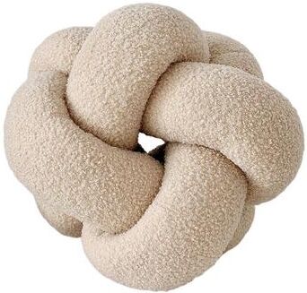 Lush Living Finds Braided Knot Round Ball Pillow, Soft Elastic Hand Knitted Decorative Pillow For Couch beige