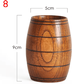 Inspire Essentials Handmade Wooden Beer Cup Natural Spruce Wood Big Belly Drink Mug h