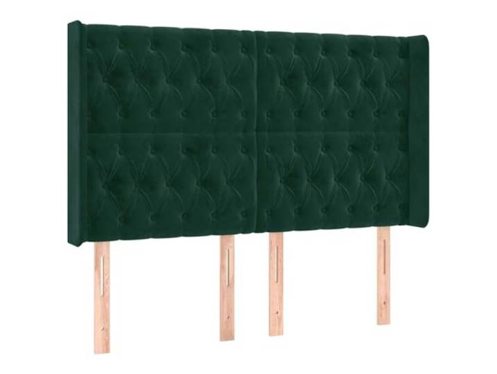vidaXL Kopfteil mit Ohren Dunkelgrün 163x16x118/128 cm Samt