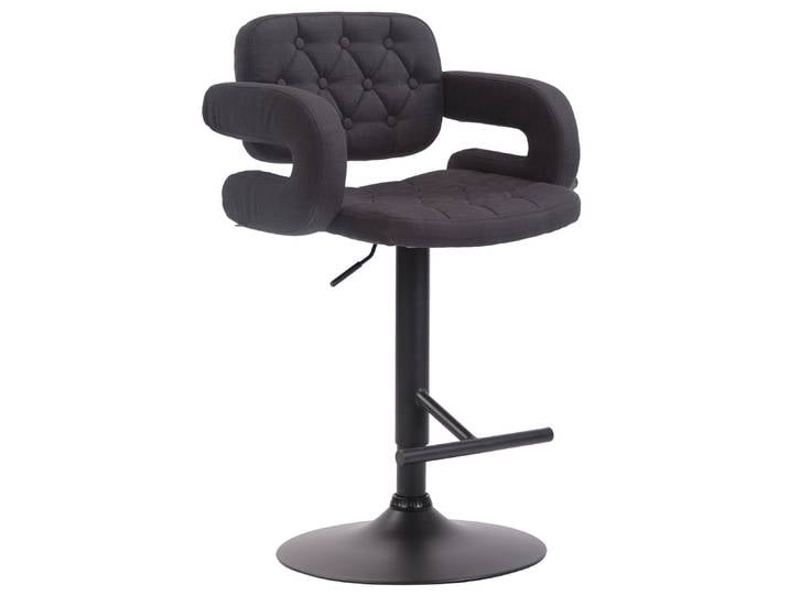 TPFLiving Barhocker Dubai Gestell schwarz Stoff - Schwarz