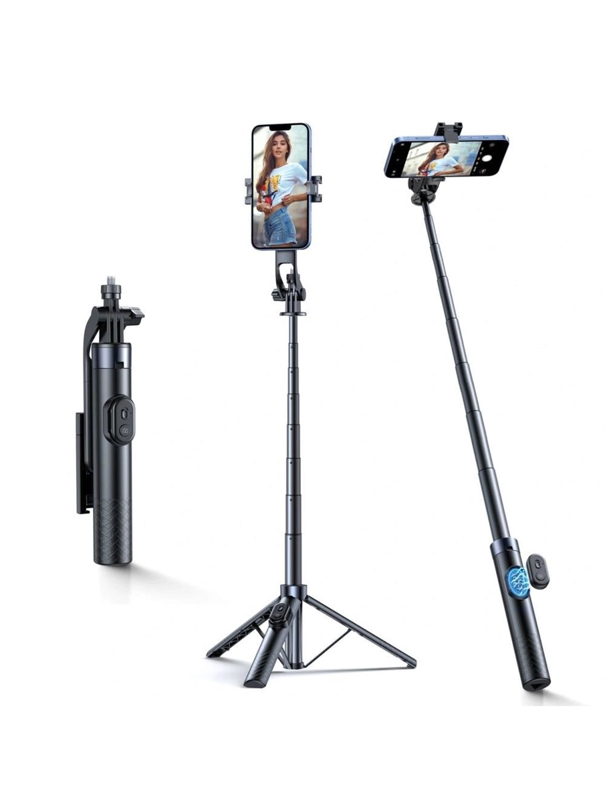 Wozinsky Selfie stick WC1Y30S telescopic tripod 1.3m with phone holder - black