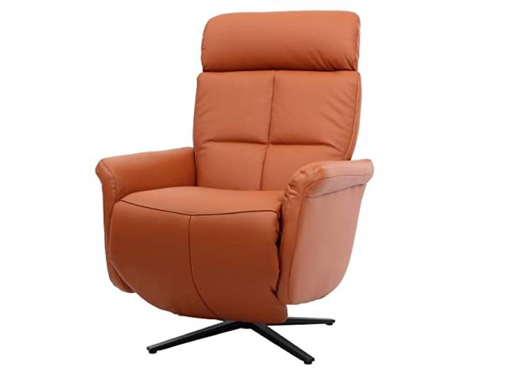 Mendler Relaxsessel HWC-L10 Voll-Leder - Terracotta-braun