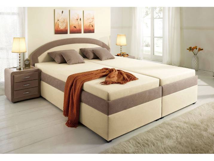 Polsterbett MAINTAL, braun (creme, cappuccino), B:173cm H:96cm L:208cm, Betten, Polsterbett