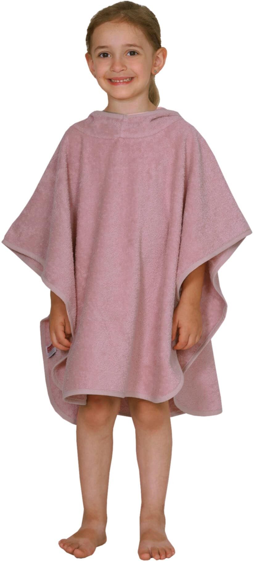 Badeponcho WÖRNER "Uni", rosa (erika), L:60cm, Frottier, Hausmäntel, Badeponcho, maschinenwaschbar, trocknergeeignet erika L: 60cm