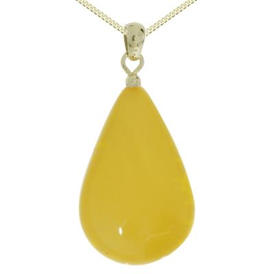 Kette mit Anhänger OSTSEE-SCHMUCK "Ostsee-Schmuck Kette mit Anhänger Tropfen ca. 30 mm lang" Gr. 42, gold, Halsketten, Damen, 42cm, Gelbgold 333, L: 42