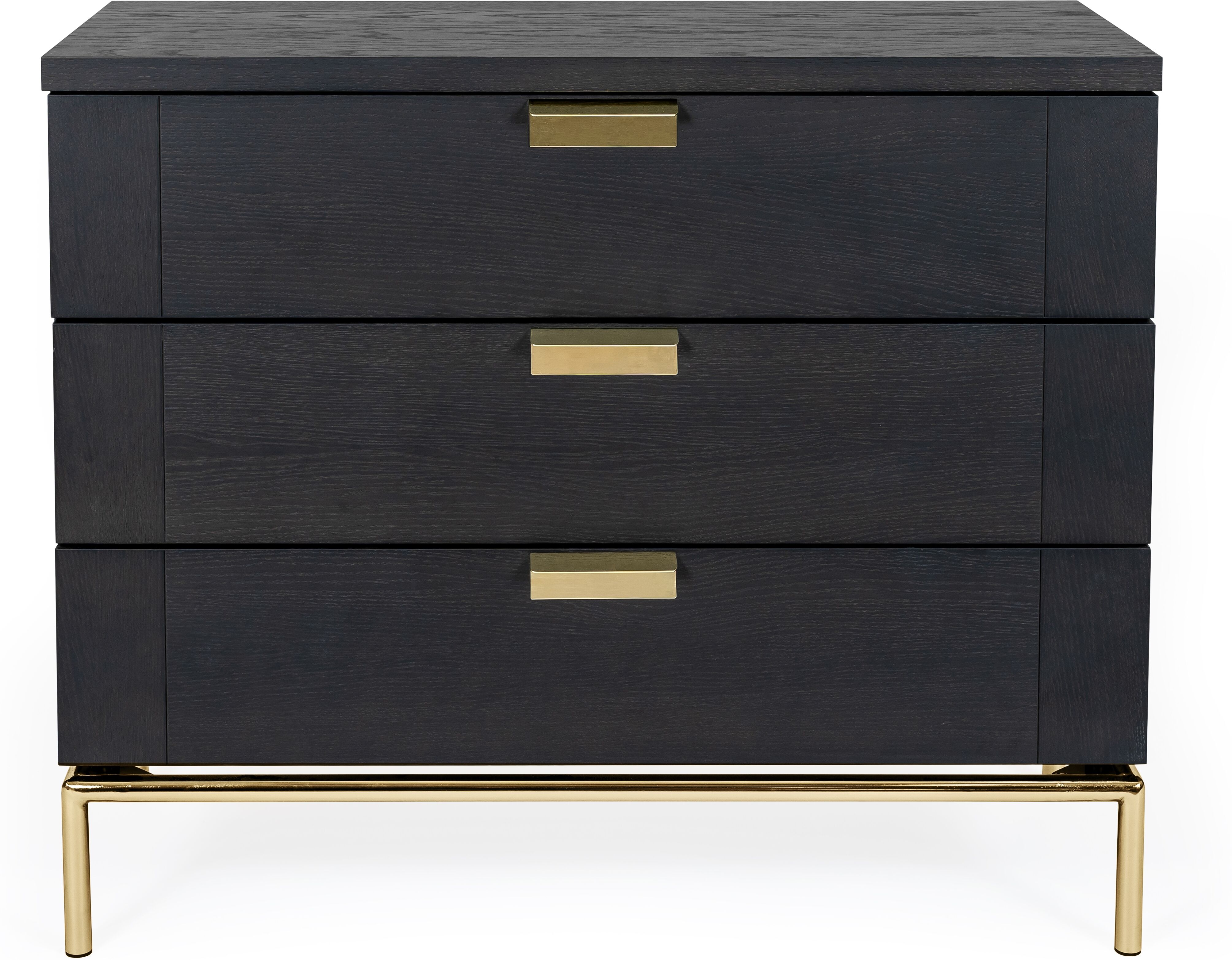 Kommode WOODMAN, schwarz, B:91cm H:75cm T:36cm, Sideboards, Kommode, Holzfurnier aus Walnussbaum, skandinavisches Design, FSC