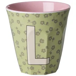 RICE Buchstaben-Becher mit Blumen Medium, L
