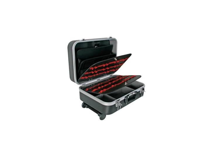 Werkzeugkoffer Perel mit Rollen , schwarz, B:46,1cm H:19cm, ABS-Kunststoff, Aufbewahrungsboxen, Werkzeugkoffer