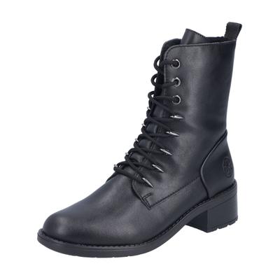 Stiefelette RIEKER "Rieker Stiefelette Lederimitat", Damen, Gr. 39, Textil, schwarz, Lederimitat, Schuhe Stiefelette