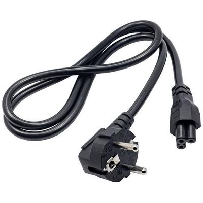 Akyga Strom Adapterkabel [1x Schutzkontakt-Stecker - 1x Kleeblatt-Buchse C5] 1.00m Schwarz
