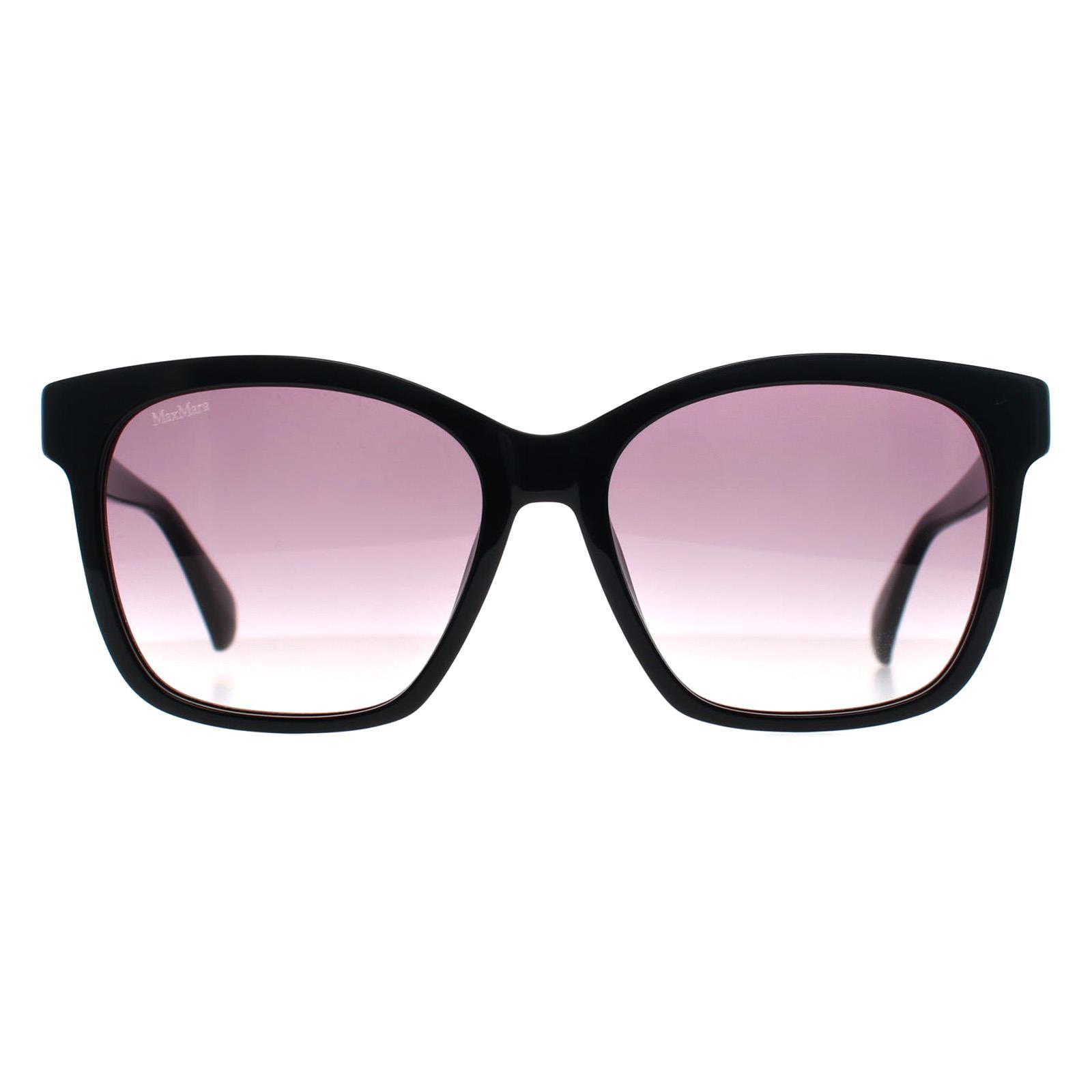 Max Mara Square Womens Glänzend Schwarz Rauch Grau Gradient MM0042 Logo9