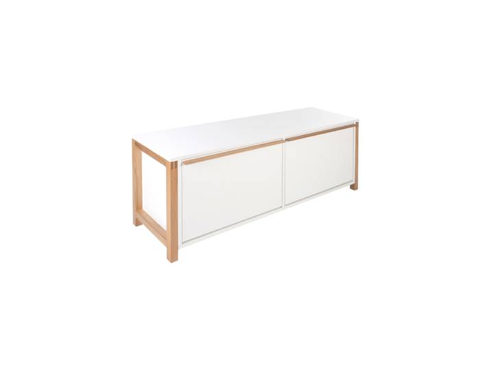 Moderner Schuhschrank und Sitzbank „Northgate“ - 2-türig Eiche Weiss, Natural MR.WOOD