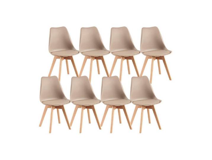 LuxusKollektion Esszimmerstuhl Esszimmerstuhl Skandinavisch Polsterung Massivholz SGS 8 Beige