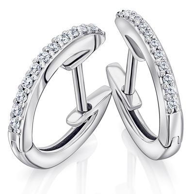 Paar Creolen ONE ELEMENT "0,10 ct Diamant Brillant Ohrringe Creolen", silber, Ohrringe, Damen, Damen, 0,1 mit Diamant, Diamanten Gold Weißgold 585, Diamanten, Gold, Weißgold 585, Sorgfältig gefertigt – zarte Diamantakzente mit besonderer Strahlkraft