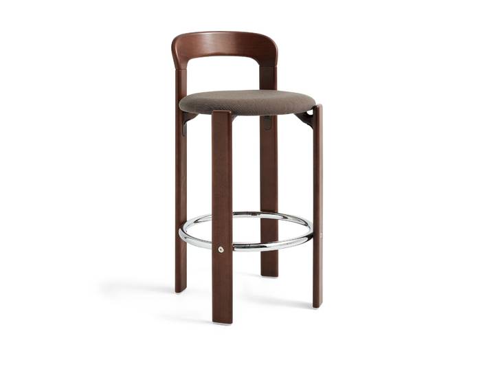 HAY Rey Low gepolsterter Barhocker Steelcut trio 376 umber brown