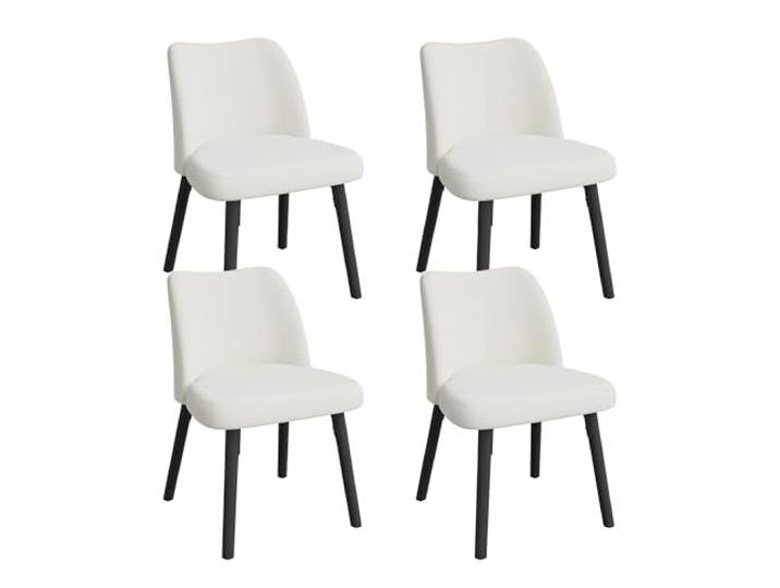 IDEALHOUSE Esszimmerstuhl Set 2er, Samt gepolstert-Armlehnenlos Gebogene Rückenlehne - Metallgestell, moderne Side Chairs für Esszimmer/Wohnzimmer