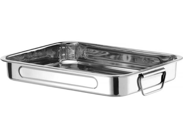 HENDI Diepe braadslede met handgrepen – roestvrij staal – 385x275x60 mm