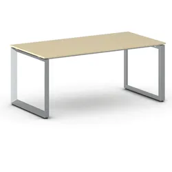 Konferenztisch PRIMO INSPIRE 180x90 cm, graues Metallgestell, Birke