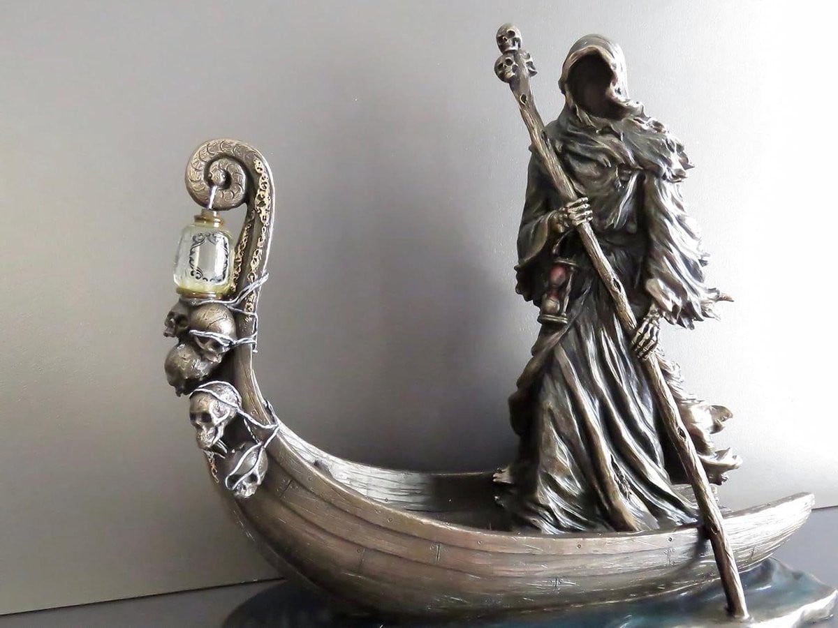 Mythos Beeld Griekse Figuur Interieur Decoratie Bronzen Afwerking Goudbruin Hoogte: 25 cm