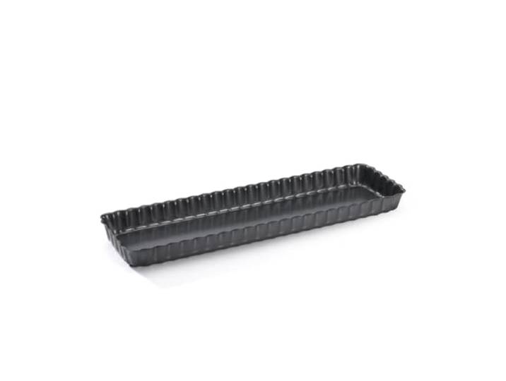 DE BUYER - Moule à tarte rectangulaire à fond amovible en acier antiadhésif 20 x 8 cm
