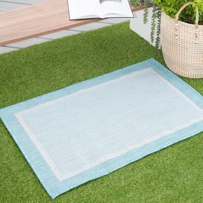 Alise Rugs Exo Coastal Border Indoor/Outdoor Area Rug