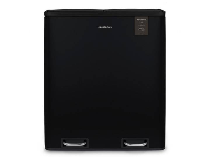 Les Collectors Recyclingmülleimer 60L, 2x30L Behälter, Schwarz N°910, Metall, 58.5x65x36 cm, Haushalt & Reinigung, Reinigung, Mülleimer & Abfallsammler