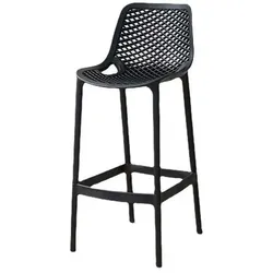 Gasfrit – Hoher Barhocker aus schwarzem Polypropylen 450 × 450 × 980 mm