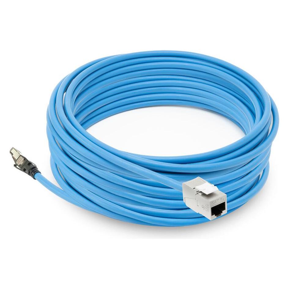ACT Blue 65 meters S/FTP CAT6A B2ca PoE++ 100W solid prefab installation cable, RJ45 male û female (S/FTP, CAT6a, 65 m) (FB0165)