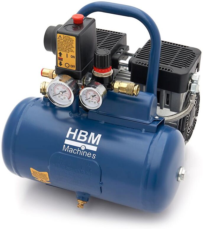 HBM ölfreier leiser Kompressor, 6 Liter, 8 Bar, 0,7 PS