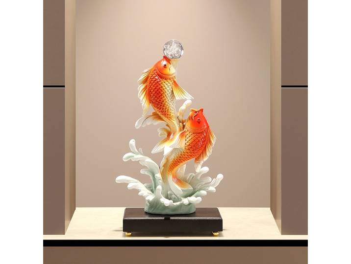 Brocart de poisson de richesse de Style chinois, ornement de poisson au Lithium, salon, armoire à vin, décoration de bureau, cadeaux, nouveau