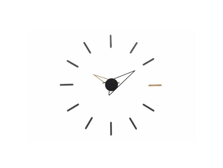 Onzeno Wanduhr Design Schwarz 80/80 cm, 0.8x80x1 cm, Dekoration, Uhren, Wanduhren