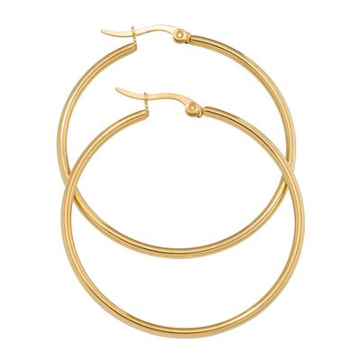 Paar Creolen JOBO "Ohrringe rund", gold (goldfarben), Ohrringe, Damen, 43,7mm, Edelstahl, Edelstahl goldfarben