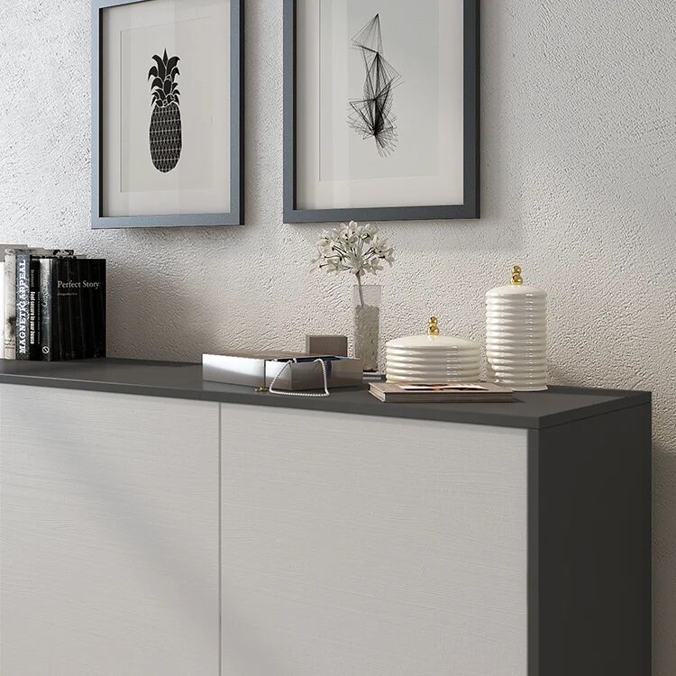 garneroarredamenti Credenza 154x72h cm 3 ante moderna grafite bianco frassinato Divine