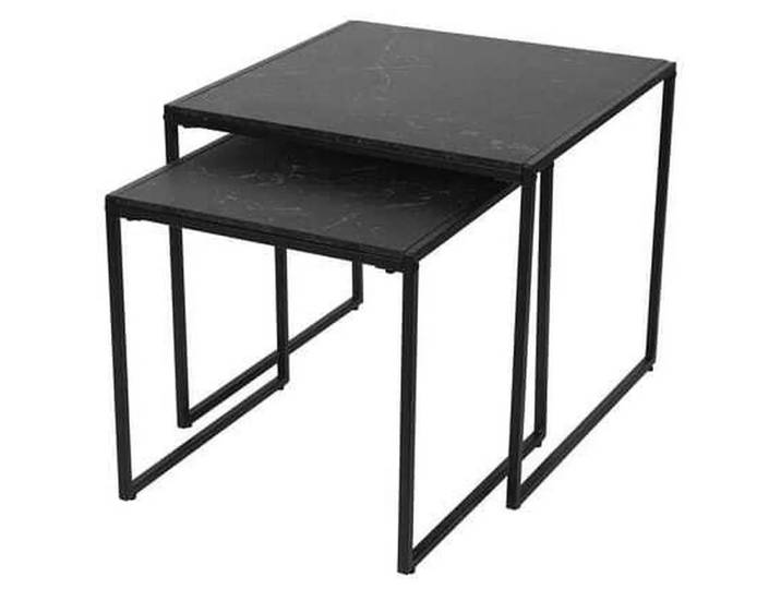 mutoni - Beistelltisch Caspar Melamin Dekor Marmor (2-tlg), One Size, Schwarz