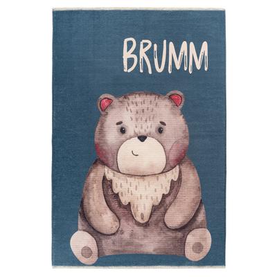 Kinderteppich KAYOOM "Joanna 623", blau (multi), B:115cm H:6mm L:170cm, Baumwolle, Teppiche, Kinderteppich, Kurzflor, Modernes Muster, Deko, Baumwolle