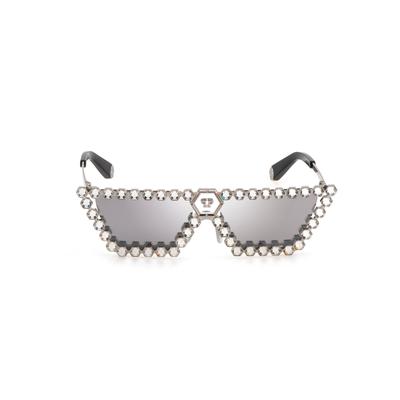 Sonnenbrille PHILIPP PLEIN "Mit Schmucksteinen", Mädchen, silber (70, silber), Sonnenbrillen Sonnenbrille