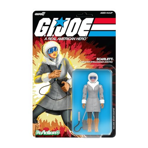 Super7 G.I. Joe ReAction+ Arctic Scarlett actiefiguur met accessoires, 10 cm