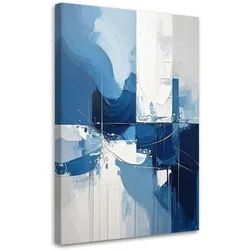 LEINWANDBILD, Blaue Abstraktion mit zarter Textur und hellem Licht