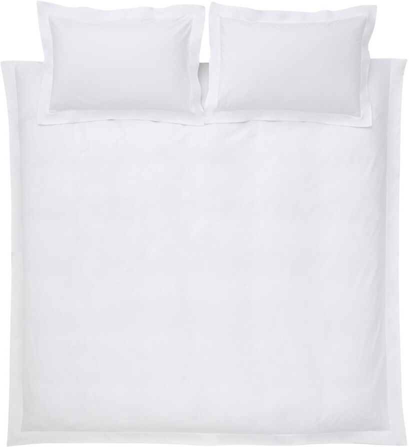 Bianca Cotton 400 Thread Count 100% Cotton Sateen Duvet Cover Set with Pillowcases White Kingsize - 2 Standard Pillowcases