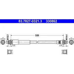 Bremsschlauch ATE 83.7827-0321.3 für Ford Fusion
