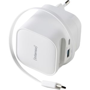 Intenso USB-Ladegerät Power Adapter W65ACIC GaN, 65 Watt, 2x USB-C und 1x USB-A, 3 Ports, Schnellladegerät, weiß