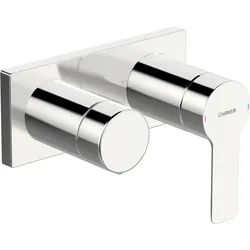 HansaLIGNA Wannen- und Brausearmatur Hansamatrix Einhebelmischer Fertigmontageset für Wanne/Brause 4455 Rosette eckig 4.0 Plattform Chrom