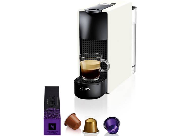 NESPRESSO Kapselmaschine XN1108 Essenza Mini von Krups , weiß, 1, Kaffeemaschinen, Pumpendruck: 19 Bar, inkl. Willkommenspaket mit 7 Kapseln, Kapselmaschine